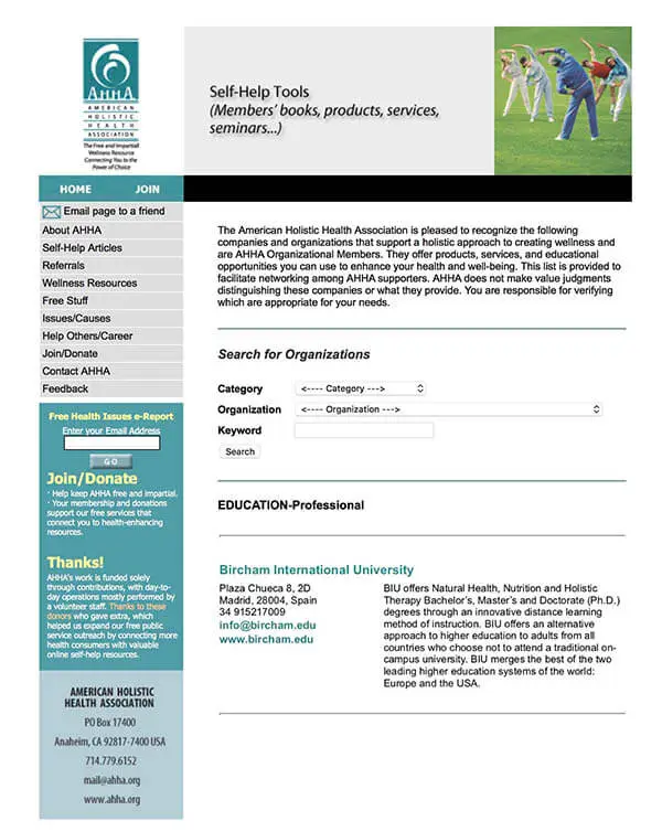 Bircham University AHHA - American Holistic Health Association Bircham University AHHA - American Holistic Health Association